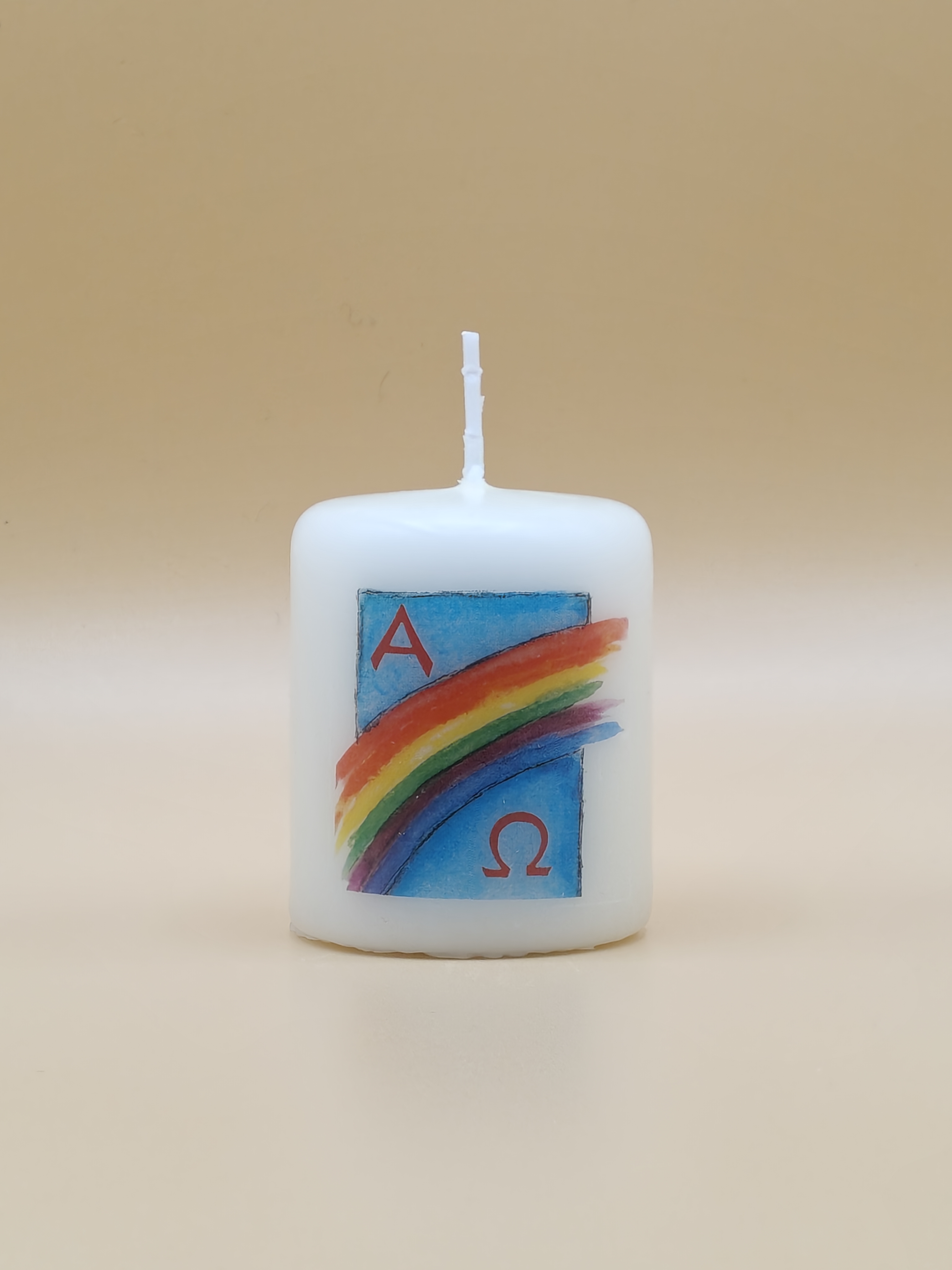 Osternachtkerze Regenbogenkreuz