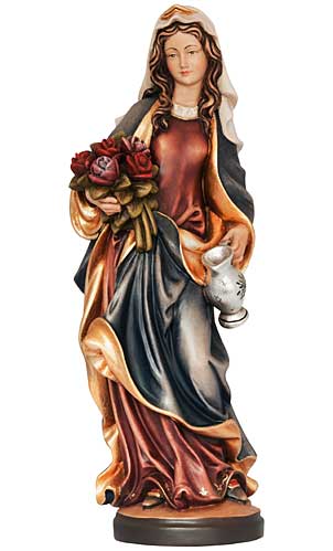 Heilige Elisabeth mit Rosen - 20 cm - coloriert