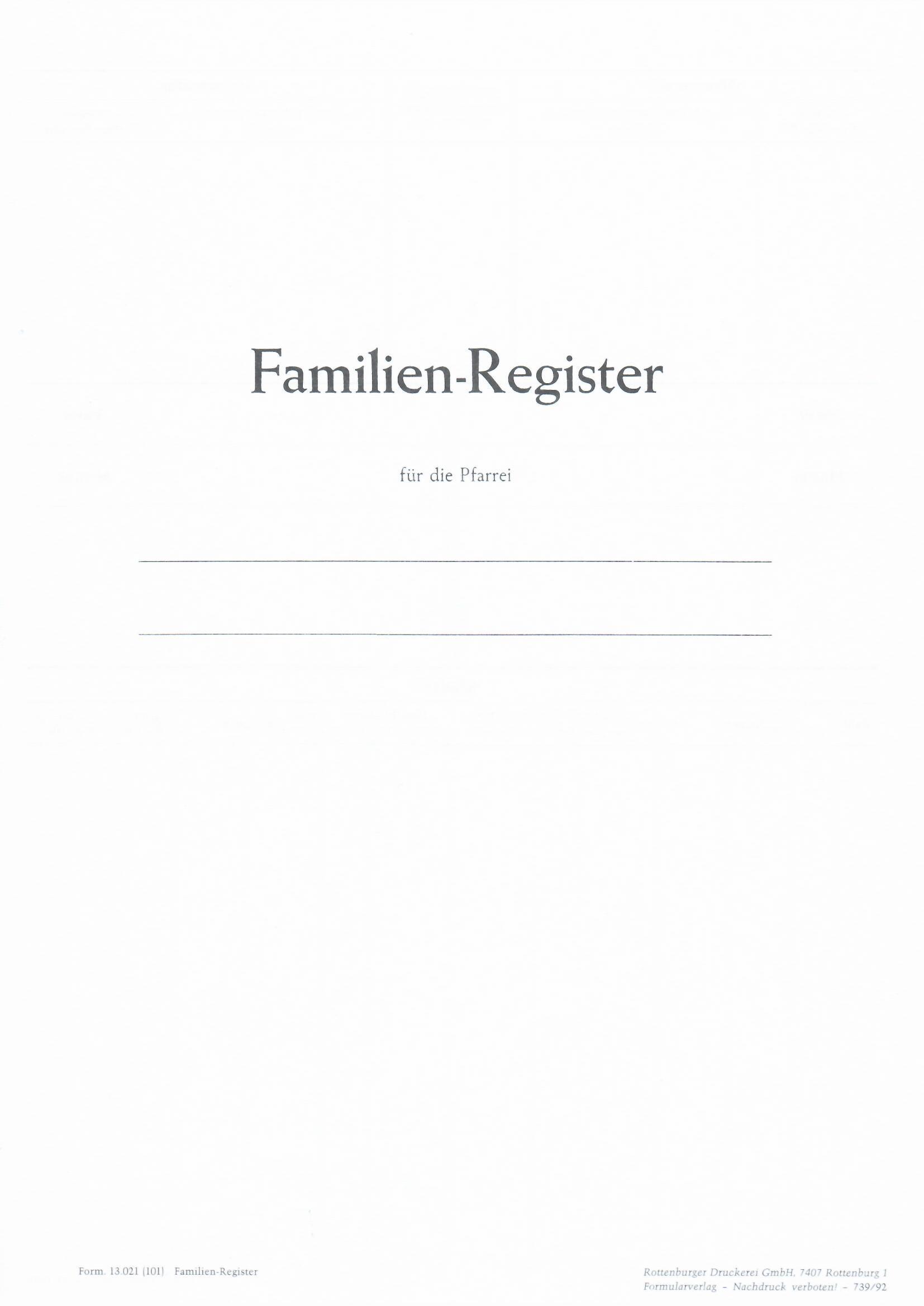 13.021a Familienregister - Titelbogen