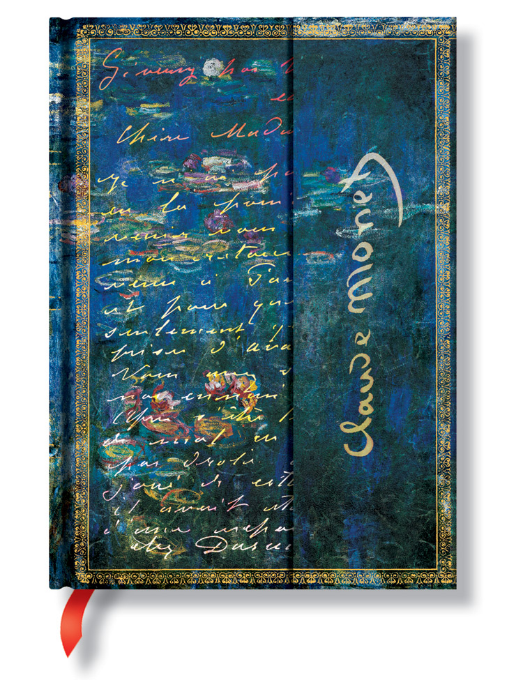 Notizbuch "Monet (Seerosen), Brief an Morisot" mit Klappumschlag Midi, liniert