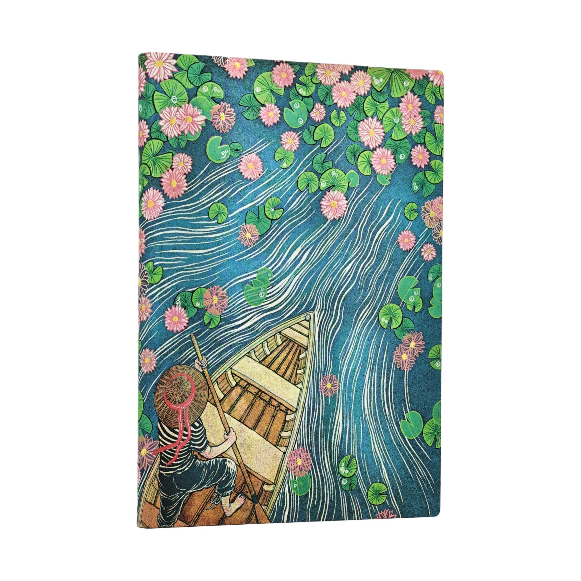 Notizbuch Fluss der Lotusblüten, Midi, liniert