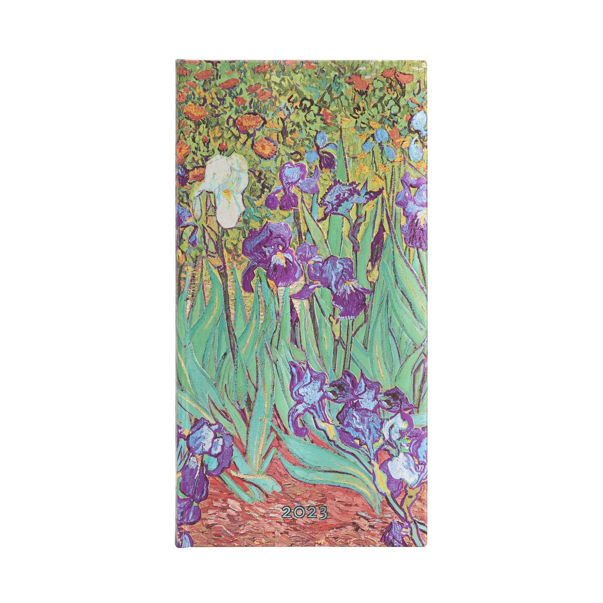 Kalender 2023 - Van Goghs Schwertlilien, Schlank - Wochenkalender (Horizontal)