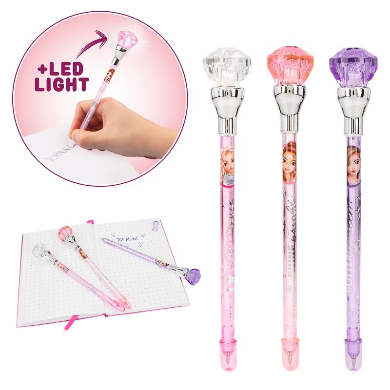 Top Model Kugelschreiber mit Licht und Diamant 12617