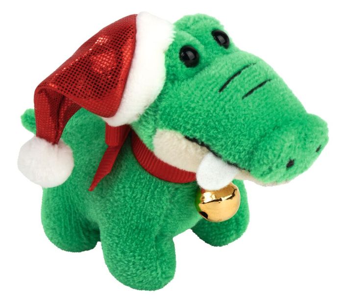 Plüschiger Weihnachtsflitzer Krokodil
