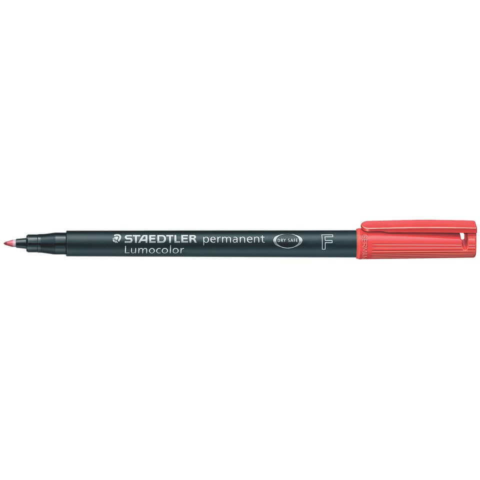 Folienstift Lumocolor permanent Staedtler F rot fein