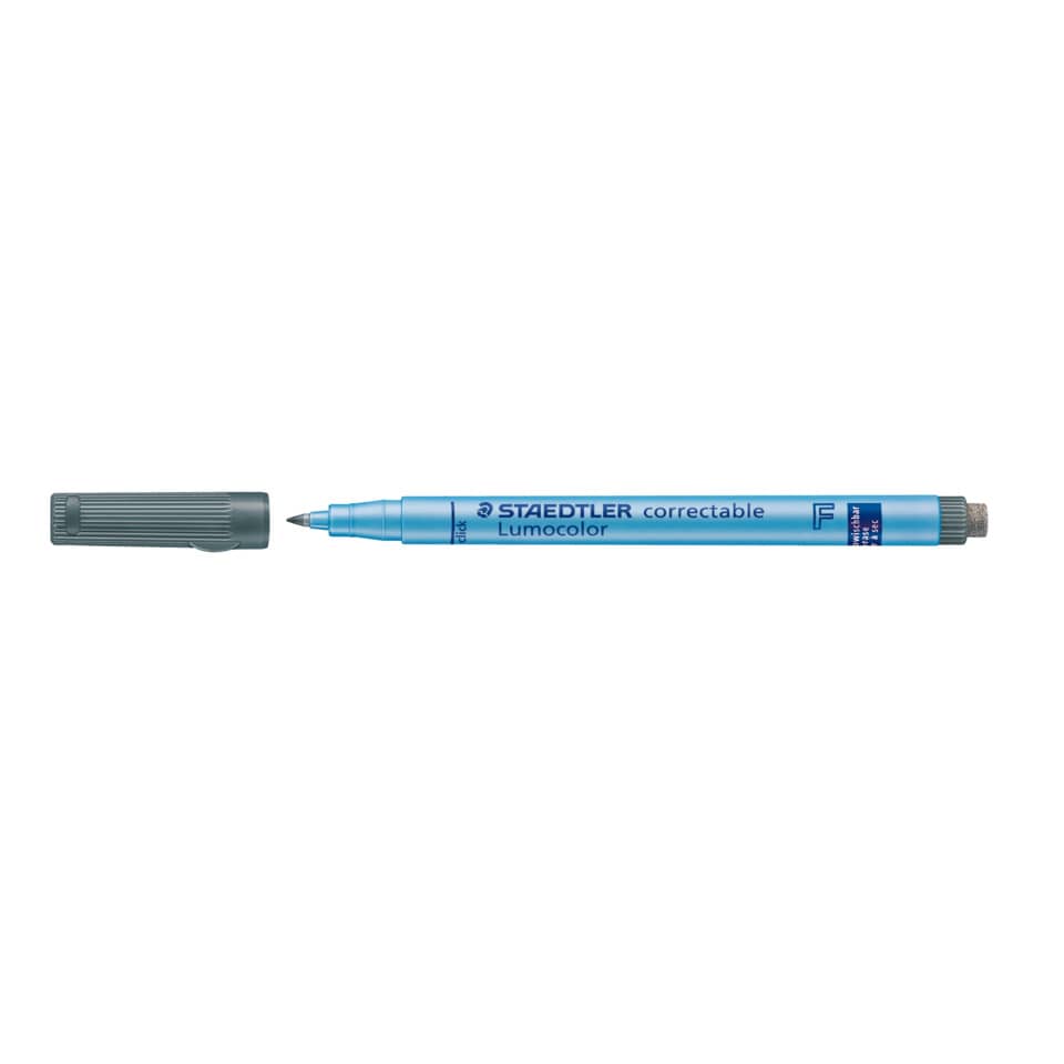 Folienstift F Lumocolor schwarz radierbar non permanent