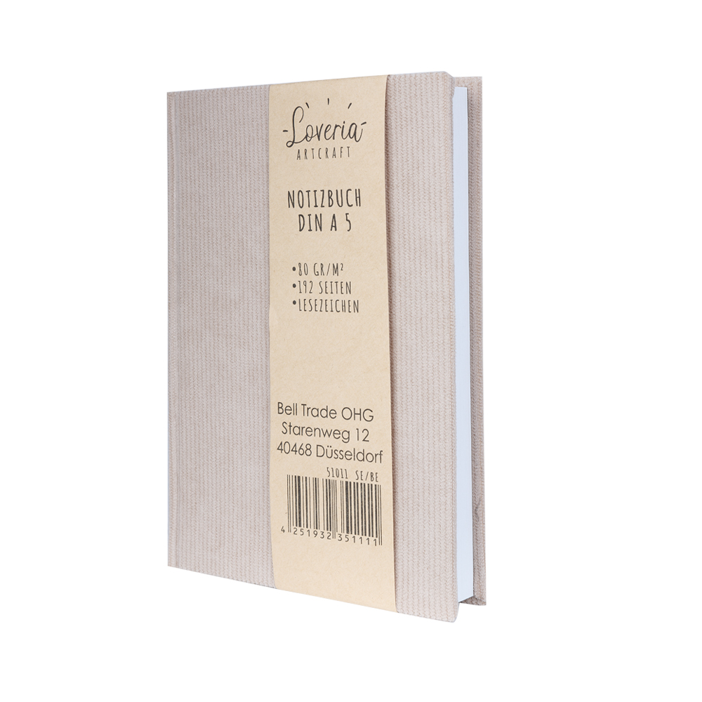 Loveria Notizbuch Kord Taupe 51010