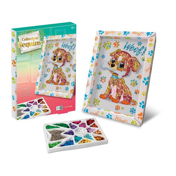 Paillettenkunst Hund mit Rahmen klein 3220313