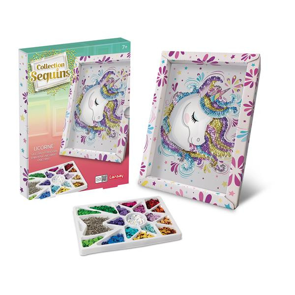 Paillettenkunst Einhorn mit Rahmen 3220324