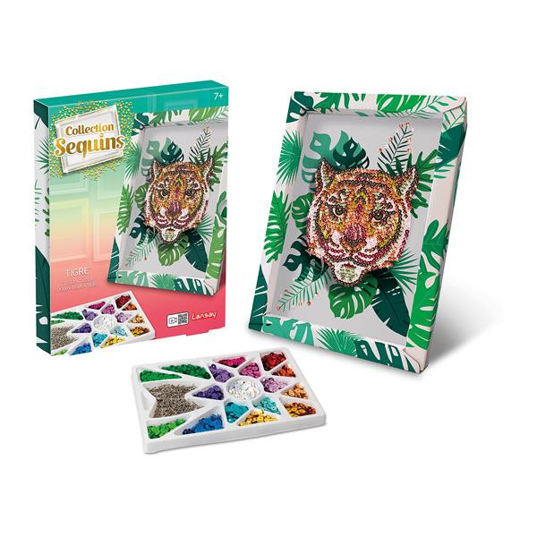 Paillettenkunst Tiger mit Rahmen 3220342