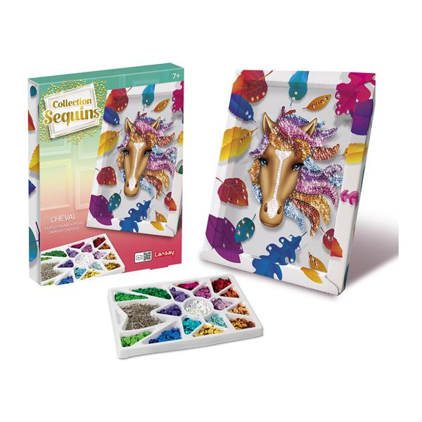 Paillettenkunst Pferd mit Rahmen 3220343