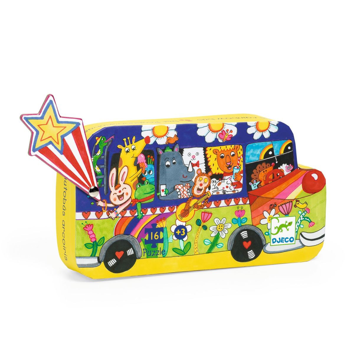Puzzle: Regenbogenbus - 16 Teile