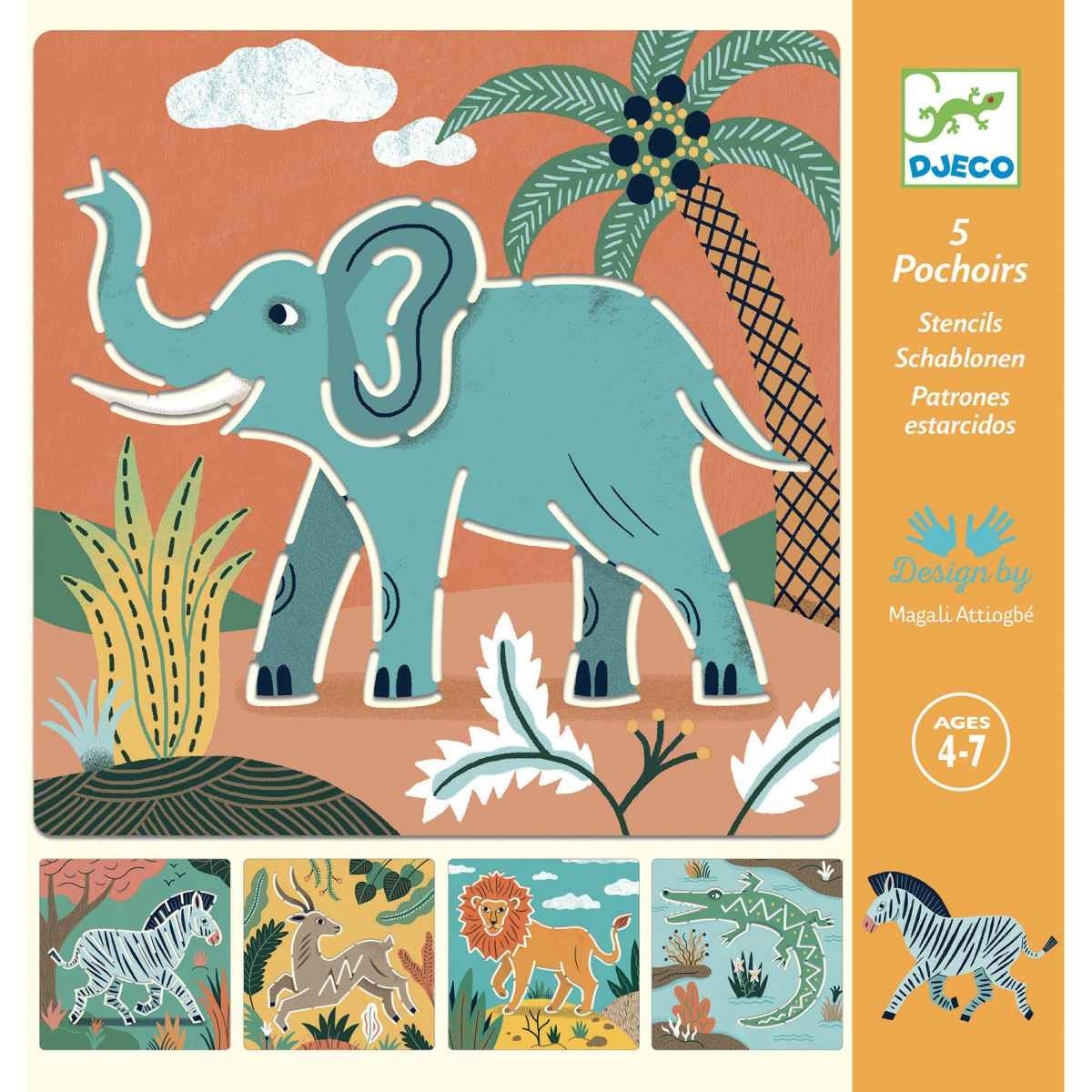 Schablonen: Wilde Tiere von DJECO 