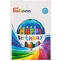Folienballon rund Happy birthday blau Kerzen 98822 45x45cm