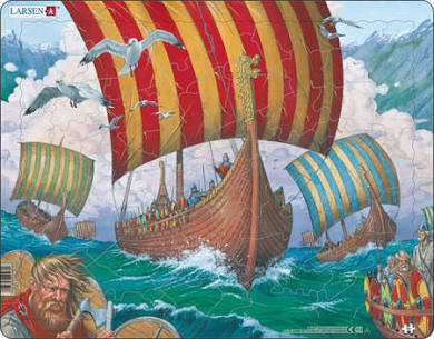 Puzzle  Wikinger Schiffe 64Teile