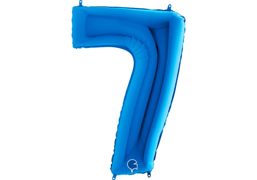 Folienballon 7 blau super shape 94557