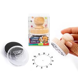 ABC SPASS Lernuhr-Stempel-Set mit Stempelkissen
