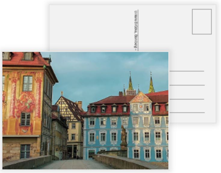 Untere Brücke, Bamberg - Postkarte