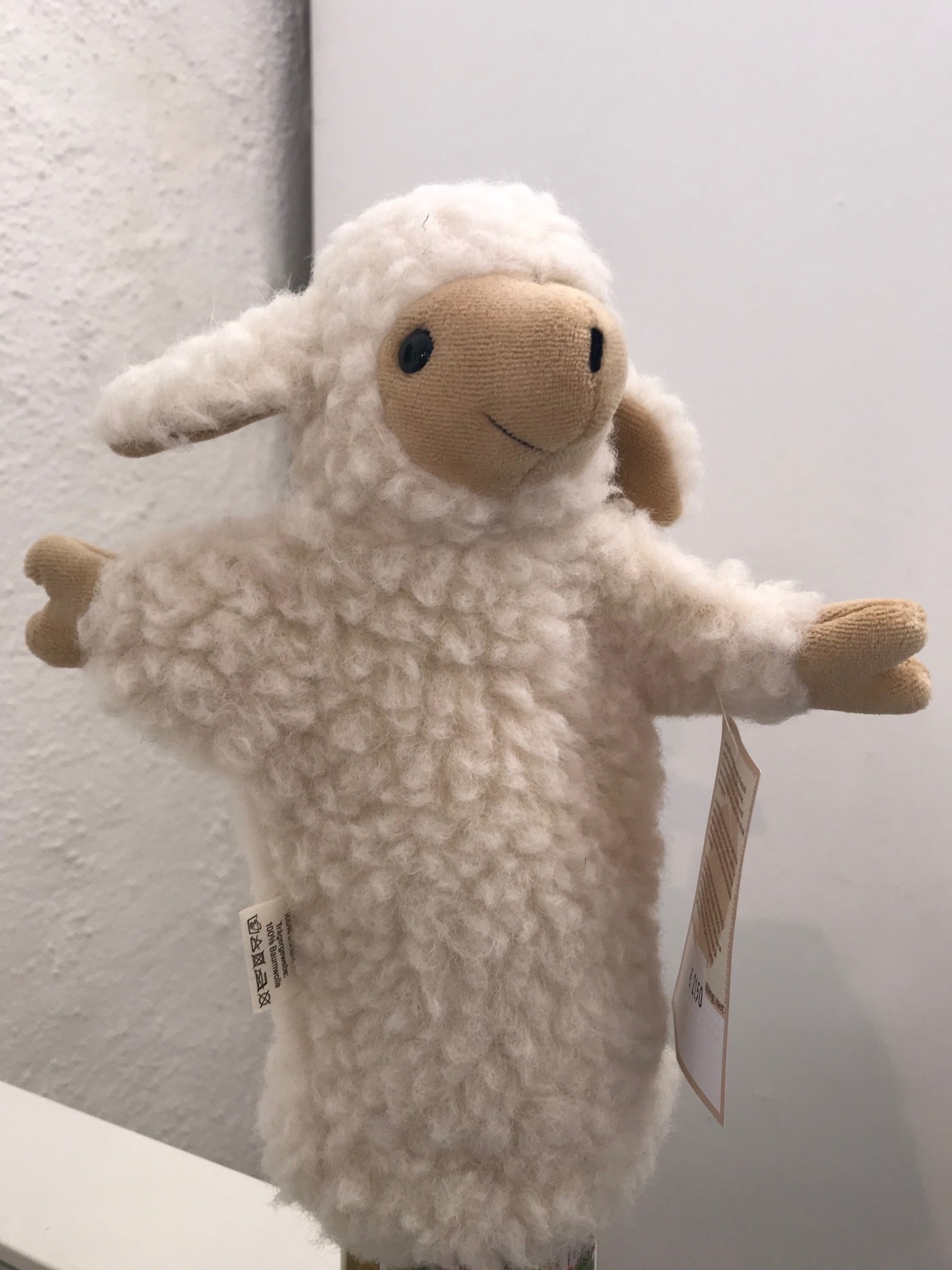 Handpuppe Lamm helles Gesicht