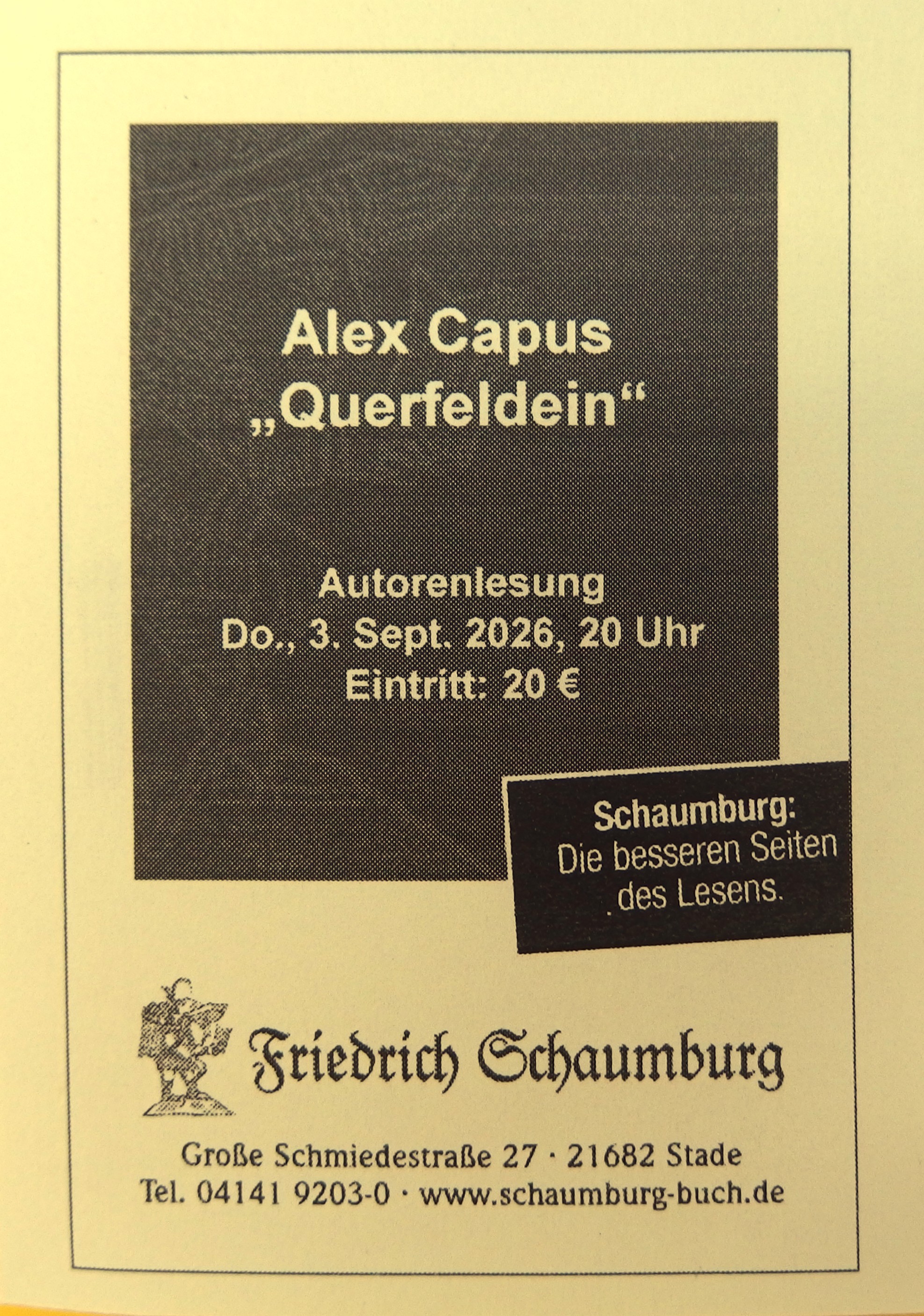 Eintrittskarte "Querfeldein" 