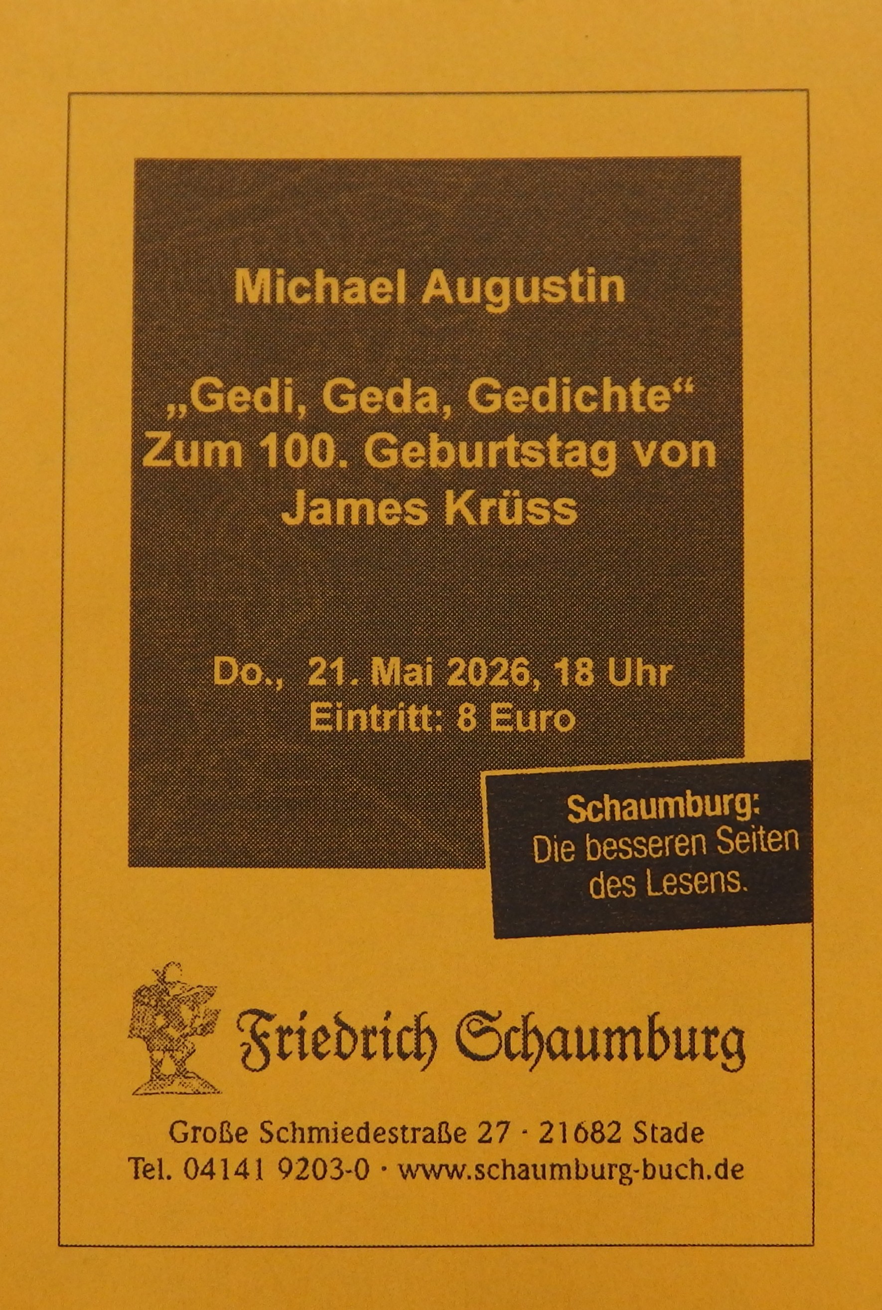 Eintrittskarte 21.5.2026 Michael Augustin