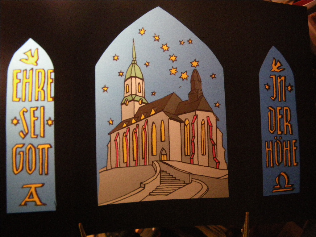 Weihnachts-Transparent Roßweiner Kirche