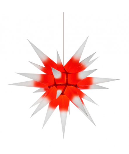Herrnhuter Stern I6 weiß mit rotem Kern