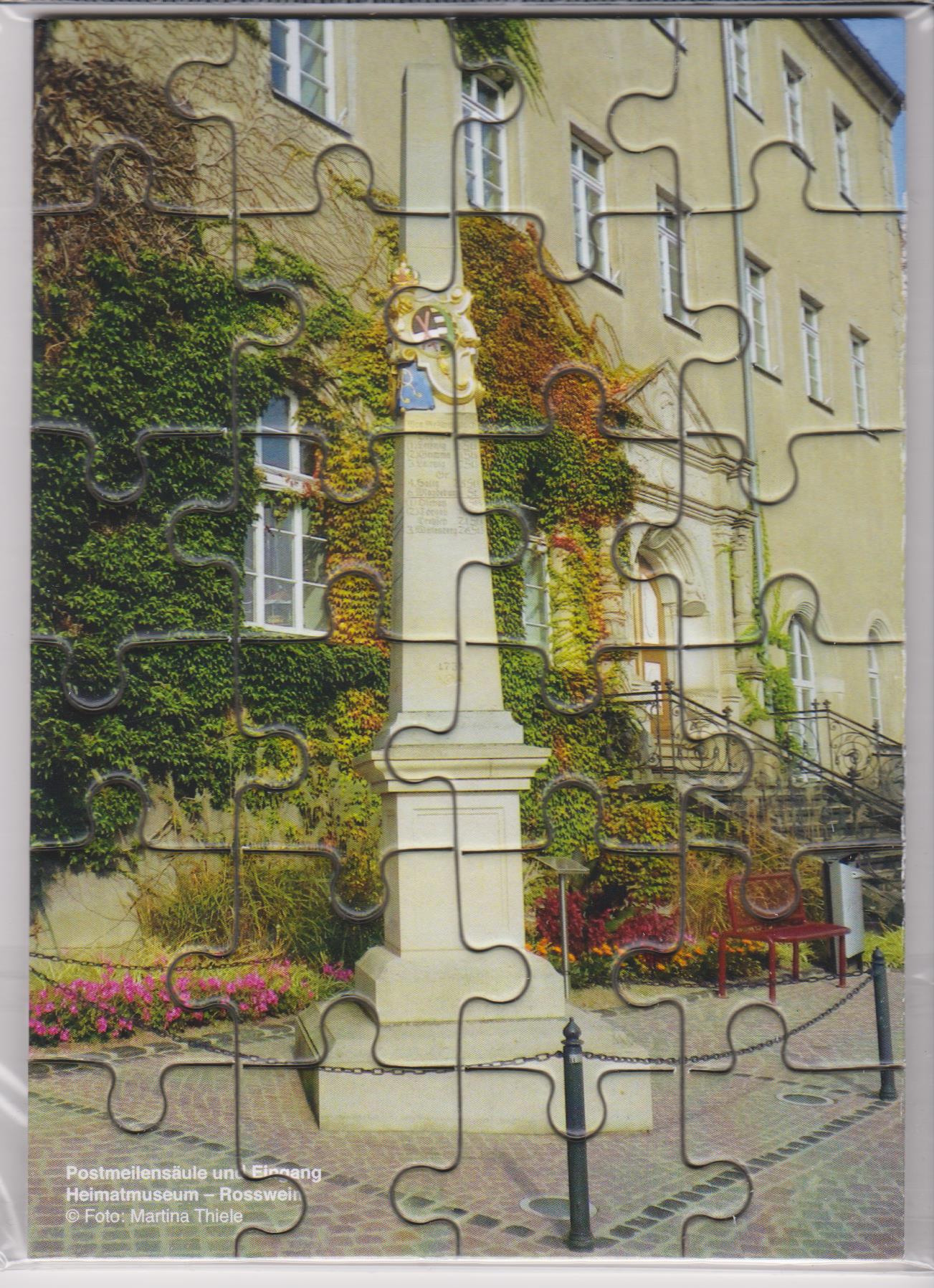 Mini-Puzzle: Postmeilensäule Roßwein - Cover