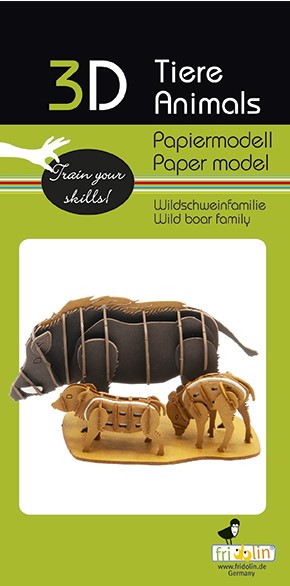 3D Papiermodell Wildschwein-Familie