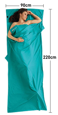 Hüttenschlafsack Baumwolle Aquamarin