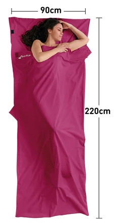 Hüttenschlafsack Baumwolle Fuchsia