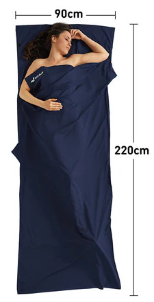 Hüttenschlafsack Baumwolle Nachtblau
