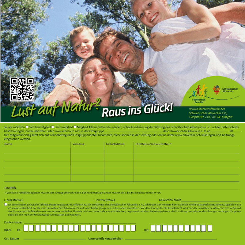 Beitrittskarte Familien im Albverein
