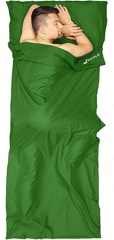 Hüttenschlafsack Mikrofaser Moosgrün