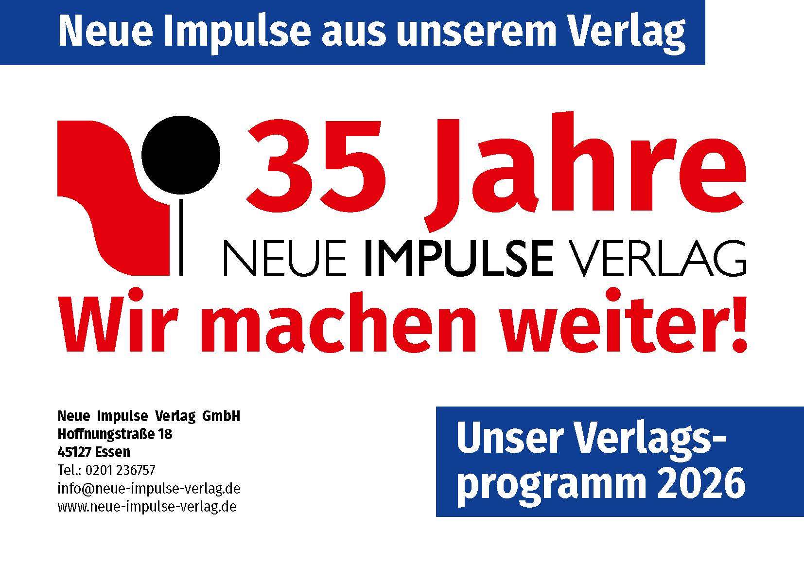 Neue Impulse Verlagsprogramm 2026